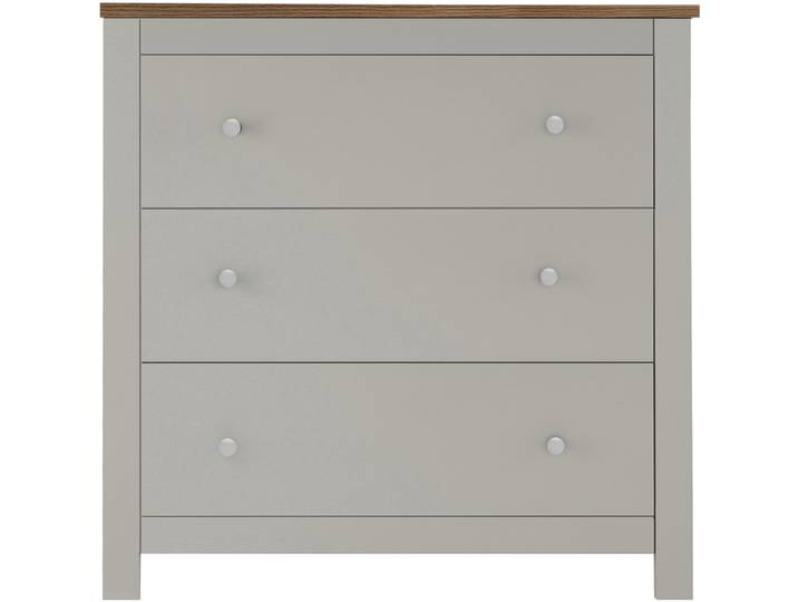 Kommode EMERALD 81 x 79 x 35 cm teilmassiv Creme/Eichefarben