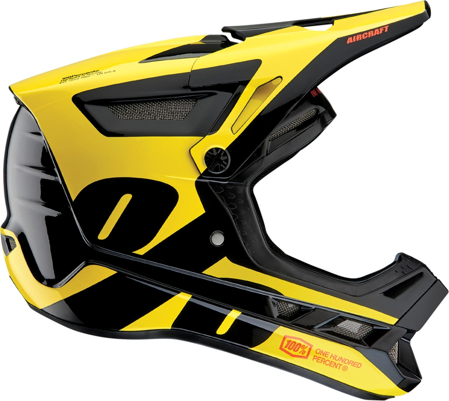 100% Aircraft Composite LTD Neon Yellow Downhill Helm, gelb/schwarz, L (59/60)