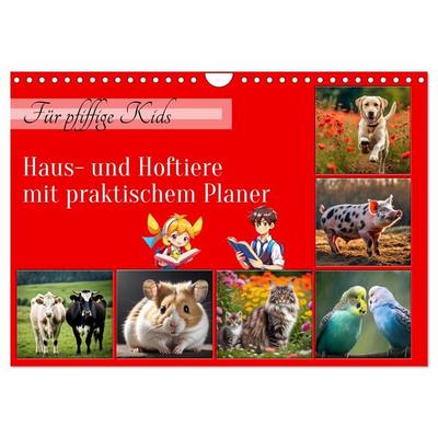 Für pfiffige Kids- Haus- und Hoftiere (Wandkalender 2027 DIN A4 quer), CALVENDO Monatskalender