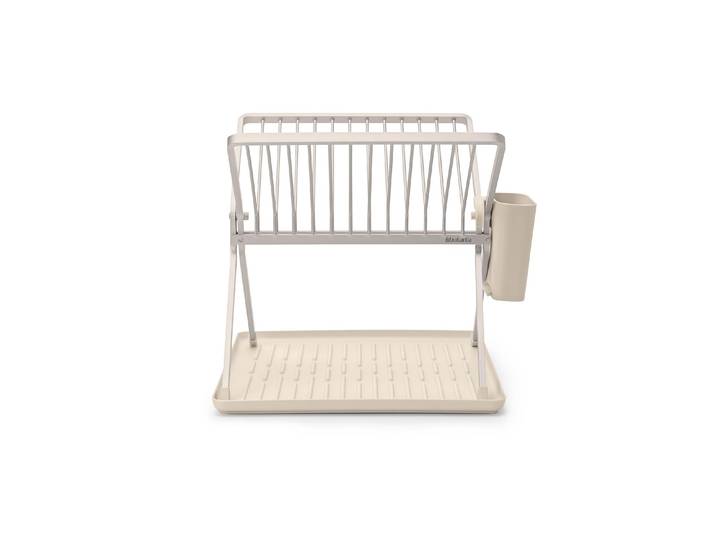 Geschirrständer BRABANTIA Sink side , beige, B:37cm H:31,5cm T:33cm, Aluminium, Kunststoff, Geschirrständer, Geschirrständer, Faltbares Abtropfgestell