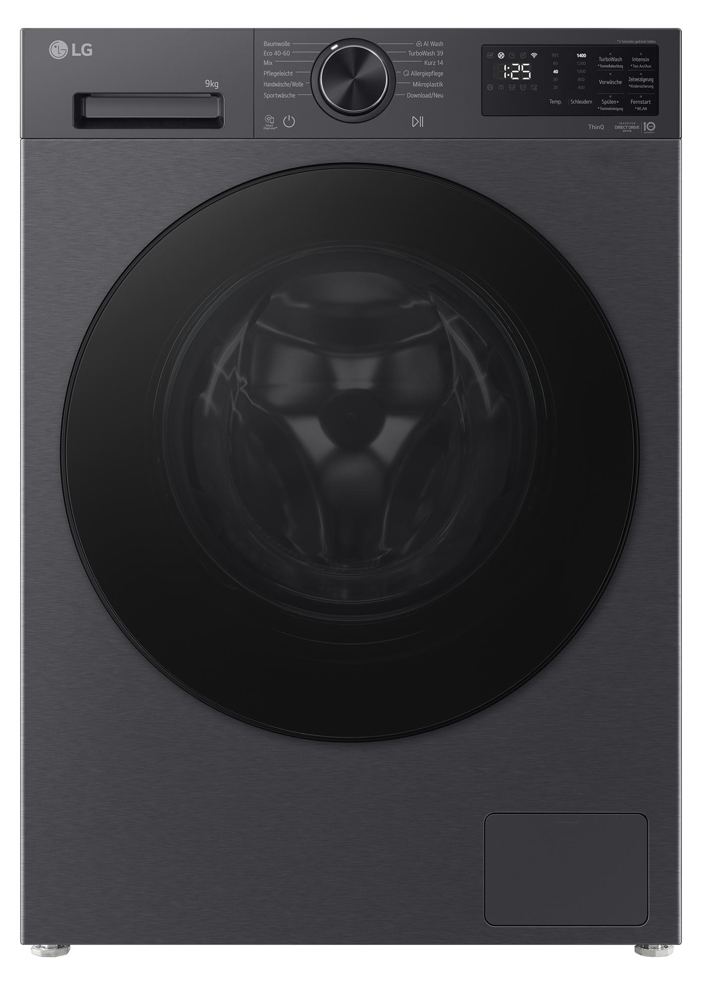 LG F4WX709YB Waschmaschine 9kg Steam Funktion ThinQ Steam Funktion AquaLock