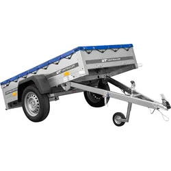 Leichter Anhänger 200x106 UNITRAILER GARDEN 200 KIPP mit H-0-Rahmen und blauer Plane