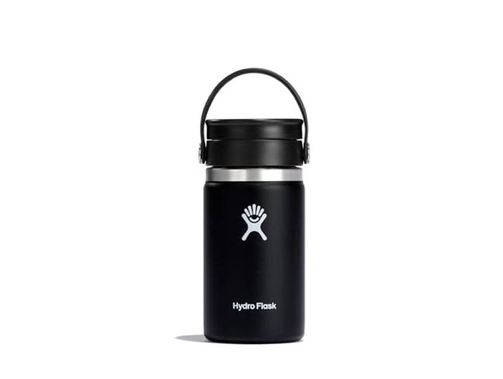 Coffe 12OZ WIDE MOUTH WHITH FLEX SIP LID, Black