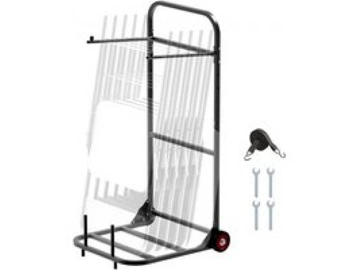 VEVOR Stuhlkarre, Klappbarer Stuhlständer, 45 kg Tragkraft, robuster Stuhlwagen zum Aufhängen von 10 Stühlen, Stuhlaufbewahrungswagen aus Metall mit Gummirädern, Stuhlhalter zum Schieben, Mattschwarz