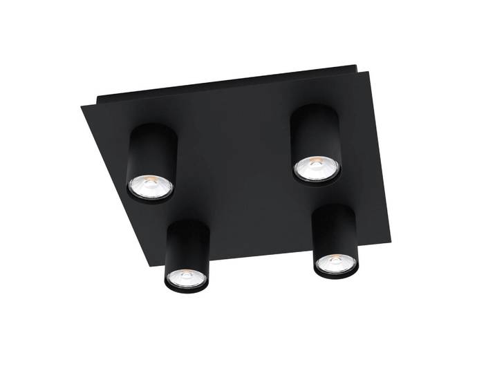Eglo Led-Strahler, Schwarz, Metall, quadratisch, F, 32x10x32 cm, Lampen & Leuchten, Innenbeleuchtung, Spots & Strahler, Deckenspots