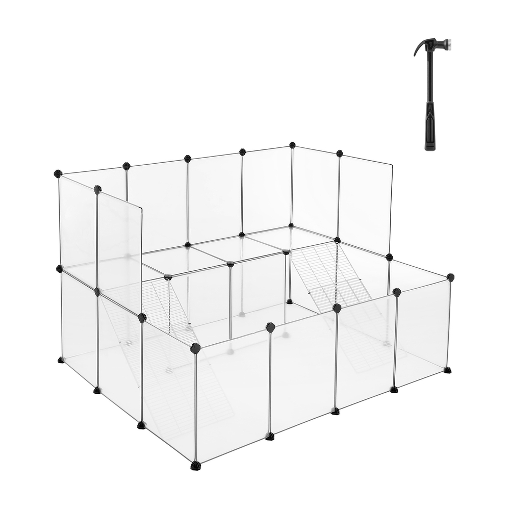 SONGMICS Haustierkäfig für Kleintiere Weiß LPC004W01
