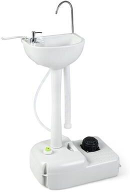 Costway Portable Foot Pump Camping Sink with 4.5 Gal Water Tank and Soap Dispenser