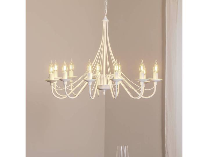 Kronleuchter Rosa ALDEX, dimmbar, weiß / opal, für Wohn- / Esszimmer, Metall, Kronleuchter