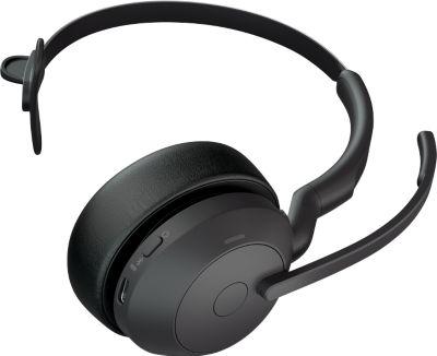Headset Jabra Evolve2 55 link380a Mono, Reichweite bis 30 m, bis 10 h, UC-optimiert, schwarz