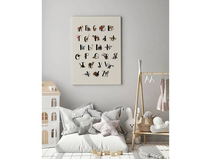 Leinwandbild Animal Alphabet 60 x 80cm Multicolor