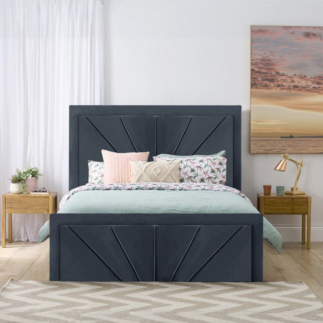 Ebern Designs Upholstered Ottoman Storage Bed Steel Double (4'6)