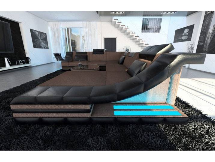 XXL Stoff Wohnlandschaft Turino U-Form
