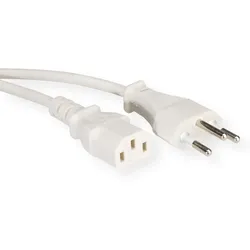 VALUE Netzkabel T12 auf C13, weiß, 1,8 m