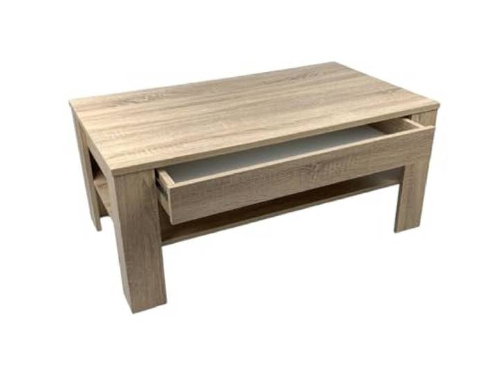 Möbel SD Couchtisch EWA mit Schublade, Sonoma Eiche hell Sägerau Schublade