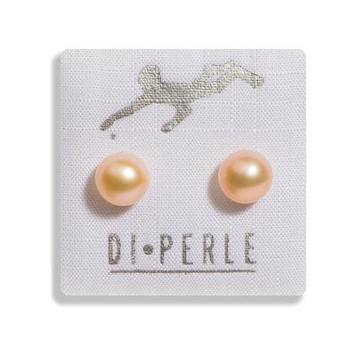 Perlenohrringe DI PERLE "Süßwasserperlen Ohrringe Ohrstecker, Silber", gold (goldfarben), Ohrringe, Damen, Damen (mm )