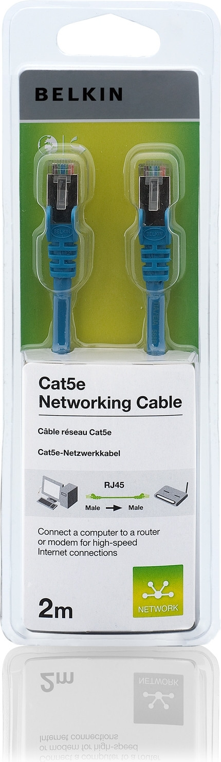 Belkin CAT5e SNG-SHD netwerkkabel RJ45M, 2 meter, blauw