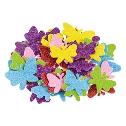 Brewis Schmetterlings-Schaumaufkleber mit Glitzer, 42 Stück (42 Sticker) (47603857)