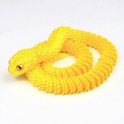 Uplift Picks Luminous 3D Printed Articulated Snake Toy For Flexible Fun Desktop Display yellow (60 Cm)
