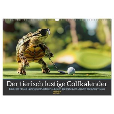 Der tierisch lustige Golfkalender (Wandkalender 2027 DIN A3 quer), CALVENDO Monatskalender