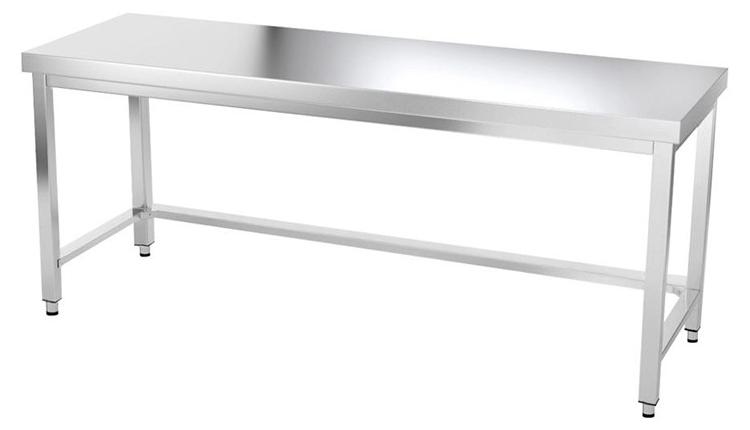 Arbeitstisch aus Edelstahl, 2000 x 500 mm, mit verstärkter Konstruktion - GOLDINOX