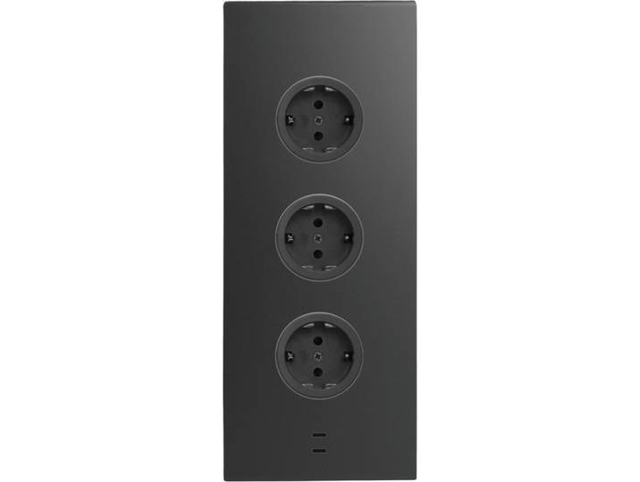 CARESSI Energie-Ecksäule 3ST29/USB SCHWARZ mit zwei USB-C Ports / Mehrfachsteckdose