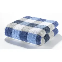 Handtuch BE KARO (BL 50x100 cm) - blau - BL 50x100 cm