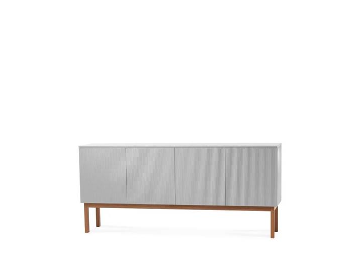 A2 Beam Sideboard Hellgrau, Eichengestell geölt