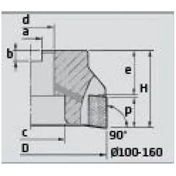 Elmag, Fräser, - Eckfräser 90° DM 125mm 9-Schneiden, Aufnahme 40mm, ohne Wendeplatten (APKT,APHX)