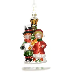 Christmas Decorations Christbaumschmuck Glas 14cm Singende Weihnachtskinder Figur zum Aufhängen - Weihnachtsbaum Anhänger Weihnachten Weihnachtsbaumschmuck Kinder Rot Grün