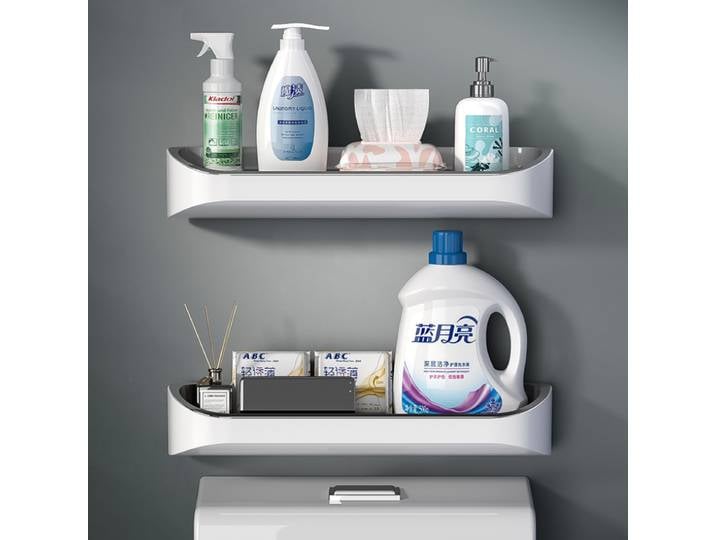 HOShelf T1 mural avec porte-serviettes, rangement de shampoing pour toilettes, accessoires ménagers