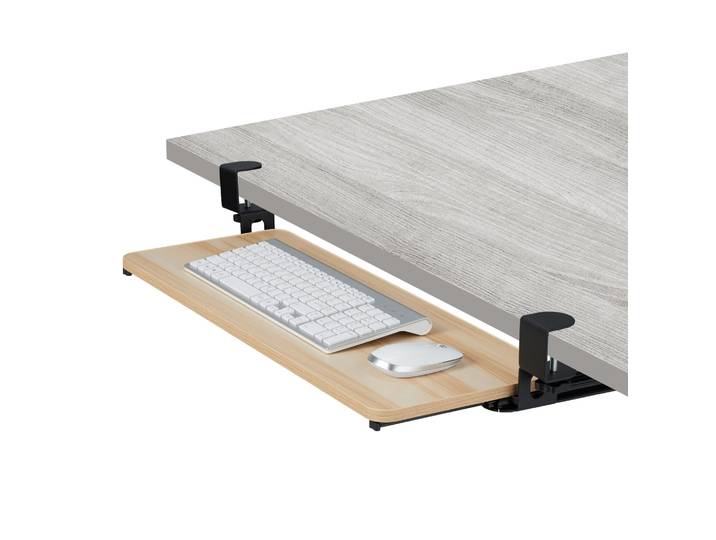 Ausziehbare Tastaturablage zum Klemmen Hellbraun-Schwarz