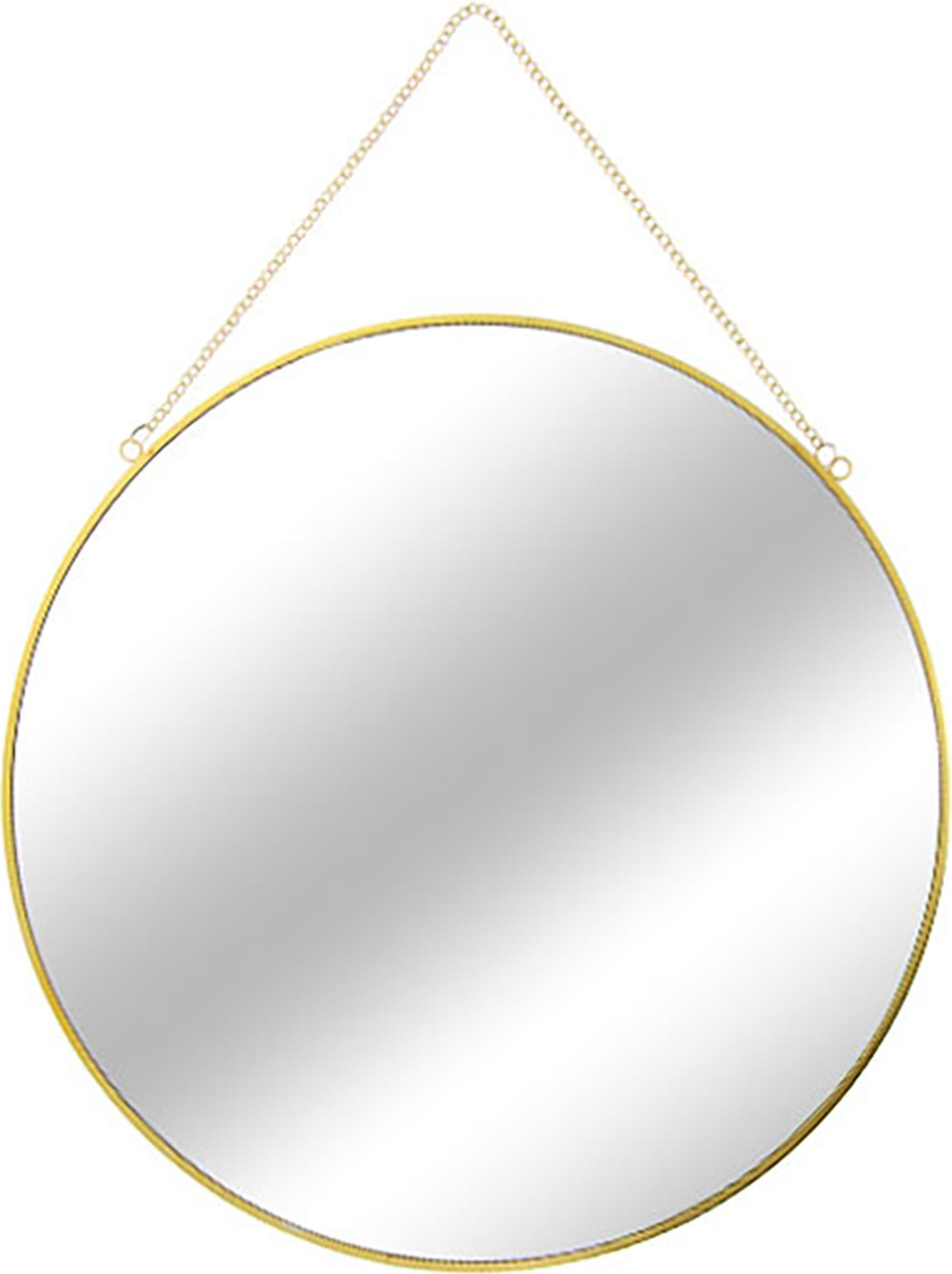 INDA-Exclusiv Decoratieve Wandspiegel met Ketting, Goudkleurig, Ø 30 cm