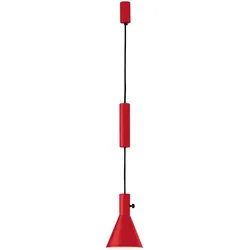 Tecnolumen Eleu LED Pendelleuchte, rot lackiert