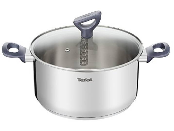 TEFAL DAILY COOK Kochtopf G71246 24 cm GLASDECKEL MIT DAMPFAUSLASS SPÜLMASCHINENFEST für alle Herdarten geeignet einschließlich Induktion