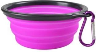 Uplifted Goods Collapsible TPR Pet Food And Water Bowl Portable Travel Dog And Cat Use purple 350ml