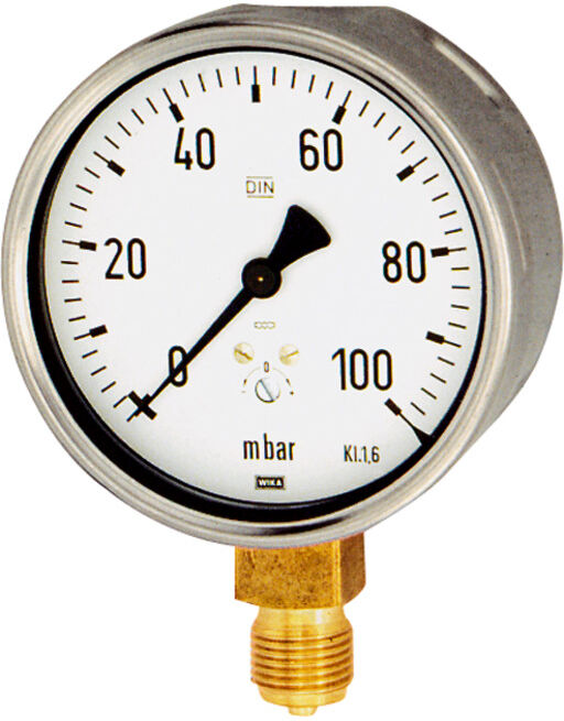 Riegler Manomètre à capsule, G 1/4 radial bas, -100 / 0 mbar, Ø 63, 5802 (5802)