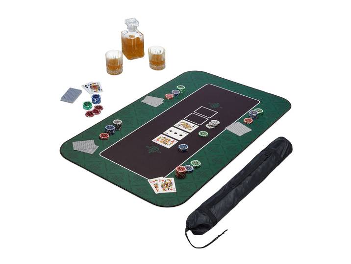 Pokermatte 100x60 Weiss-Dunkelgrün-Schwarz