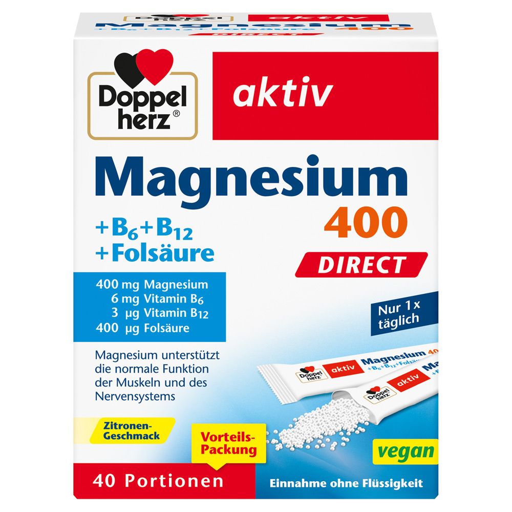 Doppelherz Magnesium+B Vitamine Direct Pellets 40 St