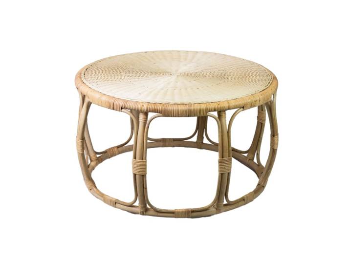 Table basse en rotin ronde 47x80