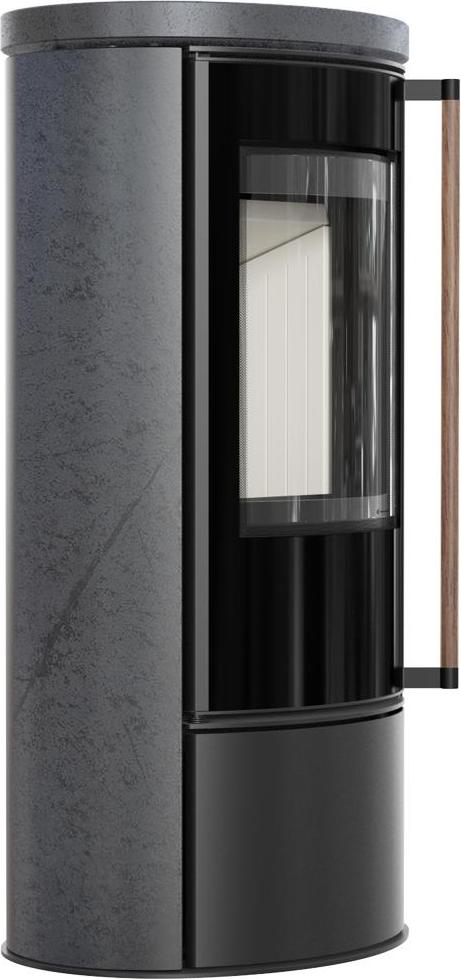 KRATKI ERIK Ø150 5,5 kW Keramikofen GRAFITE SATIN Deckel Griff Türsystem