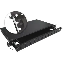 Alantec Šviesolaidinė teleskopinė sujungimo dėžė 12xSC duplex 19 "1U su tvirtinimo priedais (droseliais, juo, Netzwerkkabel