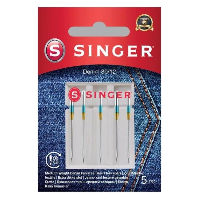 Singer DENIM Nähmaschinennadel, 80/12, 5er Pack (33012896)