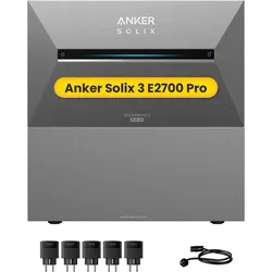 Anker SOLIX Solarbank 3 E2700 Pro All-in-One Speicher für Balkonkraftwerk, by Powerness - 5.4kWh / 5 x Smart Plug / Standardversand