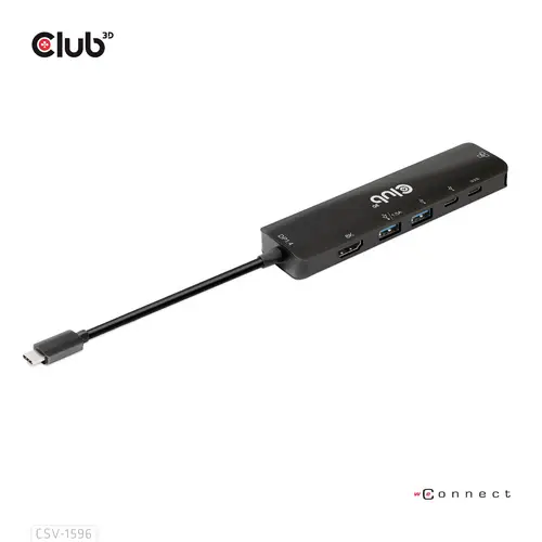 club3D USB-C Dockingstation Club3D USB-6-in1-HUB USB-C - HDMI/2xUSB/ Passend für Marke Dockingstations: Universal
