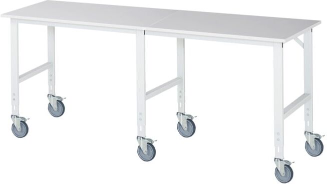 Rau Table de travail mobile (HV) Tom (6 LR), L2500xP800xH910-1230mm, Plateau M-22mm (06-625M80-25-6LF.12)
