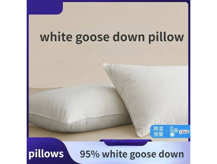 Oreiller en duvet d'oie blanche à trois couches, oreillers de remplissage tridimensionnels, hôtel cinq étoiles, oreillers simples, protection du cou, 95%