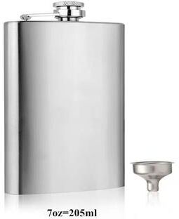 Inspired Finds LMETJMA Stainless Steel Hip Flask With Screw Cap And Funnel For Easy Pouring 7oz