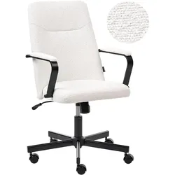 BÜROSTUHL Bouclé Weiß Caroga