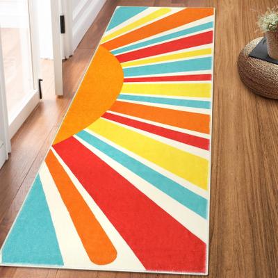 Garvee Modern Sunburst Washable Area Rug