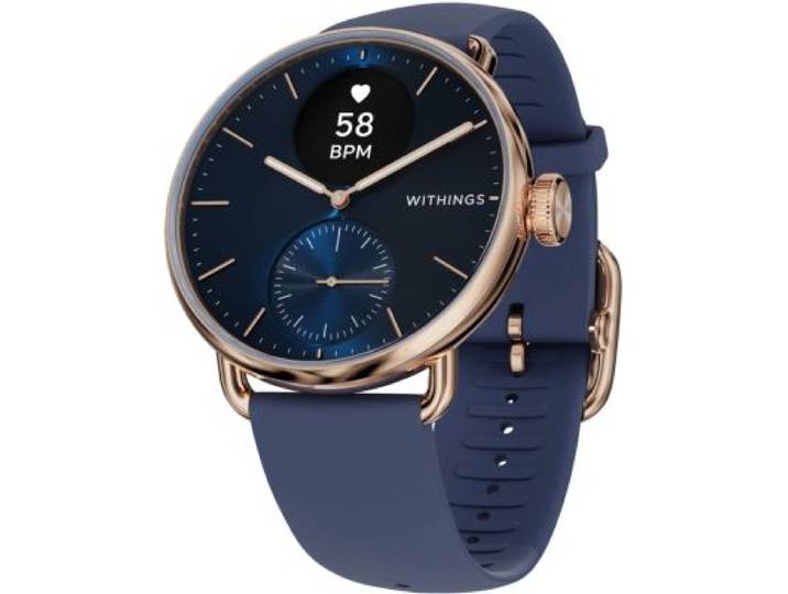 Withings - Montre Santé Scanwatch 2 38mm Rose Gold Bleue